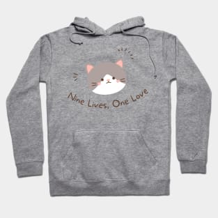 Nine Lives, One Love Cat Hoodie